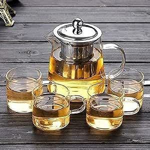 ZROY ENTERPRISE Borosilicate Glass Teapot Set with Stainless Steel ...