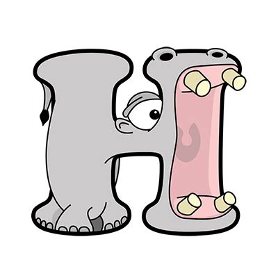 Hippopotamus | Animal dictionary, Animal letters, Alphabet crafts preschool