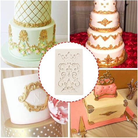 Bakewareind Relief Baroque Silicone Fondant Mould Vintage Cake Border