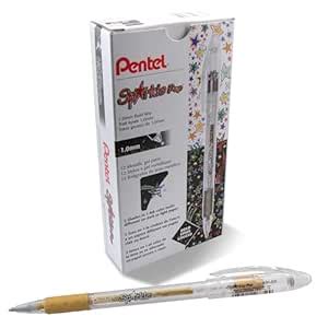 Pentel Sparkle Pop Metallic Gel Pen, (1.0mm) Bold Line, Gold - K91-DX ...