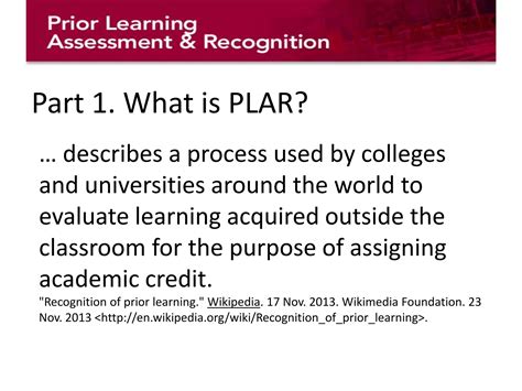 Introduction to Prior Learning Assessment and Recognition | PPTX