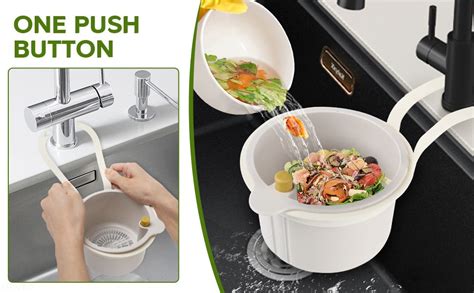 SHIVRO Sink Strainer Basket, Self-Cleaning Press Automatic Dumping ...