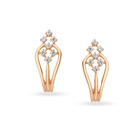 Resplendent Diamond and Rose Gold Floral Stud Earrings