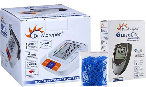 Dr. Morepen BP-15 Glucometer combo pack BP-15, Glucometer BG03 WITH 100 ...