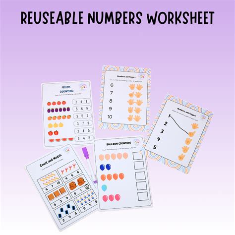 Reusable Numbers Worksheet – Little Learners World