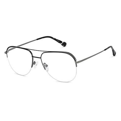 Buy Gunmetal Grey Half Rim Aviator John Jacobs Pro Titanium JJ E12743 ...