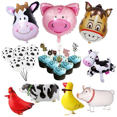 Buy DLOnline Farm Animal Birthday Party Balloon Decoration Set Walking ...