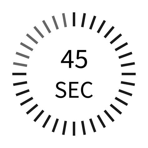 45 second digital timer stopwatch icon vector for graphic design, logo ...