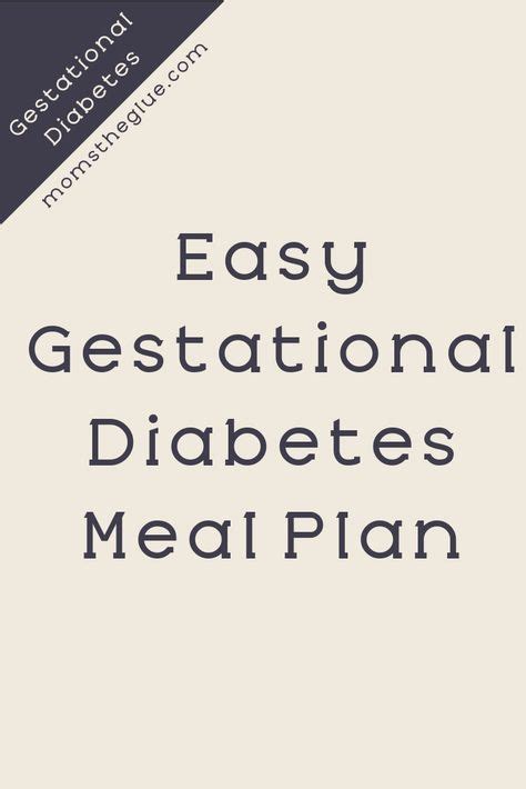 meal plan for gestational diabetes