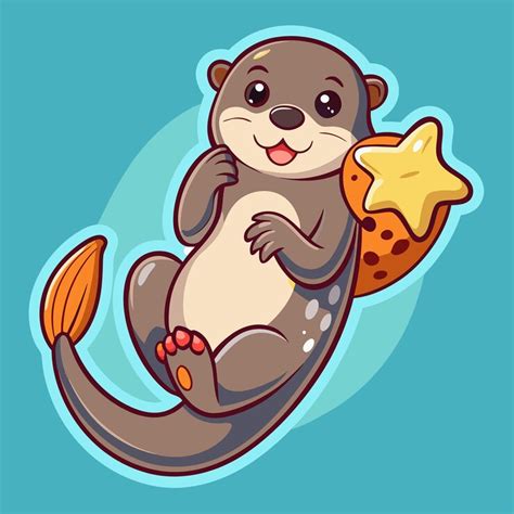 Playful otter floating and smiling on its back with paws up in delight ...