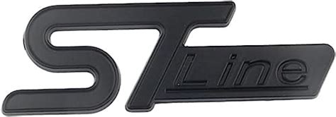 Autotrends 1pc Black ST Black Line On Black Background 3D Metal Emblem ...