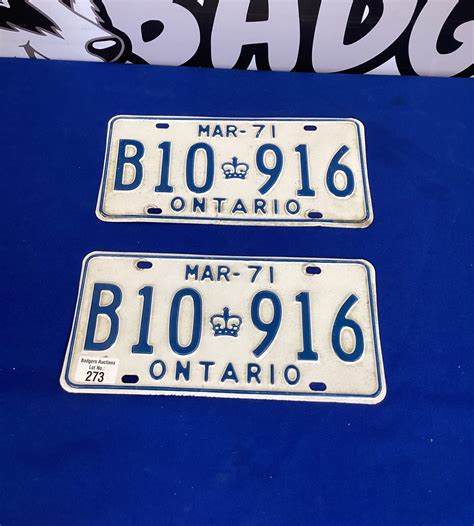 Pair of Canadian Car Registration Plates – Badgers Auctions