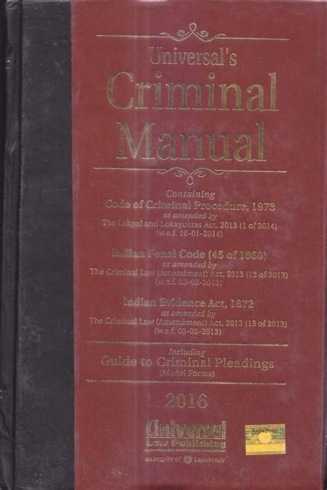 Criminal Manual (Cr.P.C., I.P.C. & Evidence) [with FREE Guide to ...