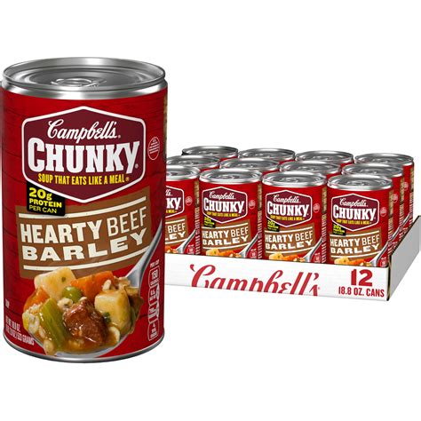 Amazon.com : Campbell's Chunky Soup, Hearty Beef and Barley Soup, 18.8 ...
