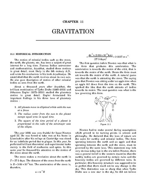 Gravitation - Nothing - 11 HISTORICAL INTRODUCTION The motion of ...