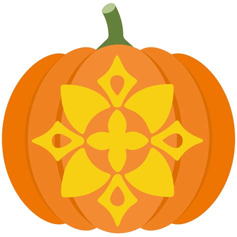 Abstract Flower Pumpkin Stencil | Free Printable Papercraft Templates