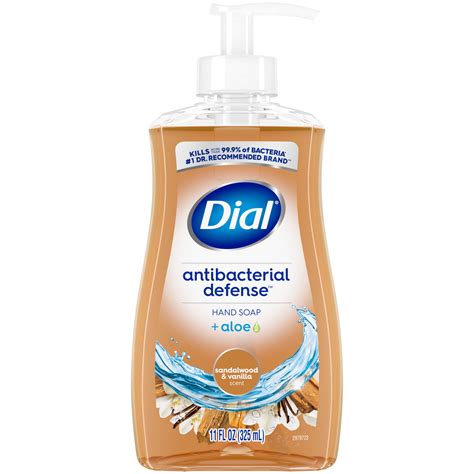 Dial Antibacterial Defense Sandalwood & Vanilla Liquid Hand Soap, 11oz ...