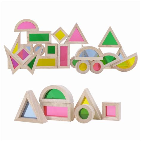 Buy Wooden Rainbow Blocks | Acrylic Multicolor Geometrical Blocks for ...