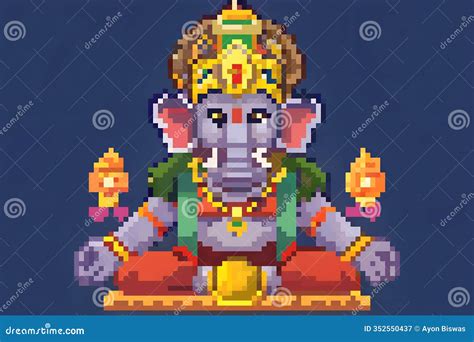 Ganesh Pixel Art Ganesh Chaturthi Festival Hindus Around The World ...