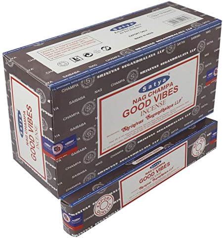 Satya Nag Champa Good Vibes Incense Sticks Agarbatti 180 Grams Box | 12 ...