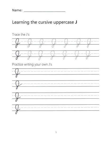 Cursive J – How to Write a Capital J in Cursive
