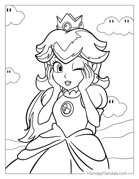 25 Princess Peach Coloring Pages (Free PDF Printables) | Super mario ...
