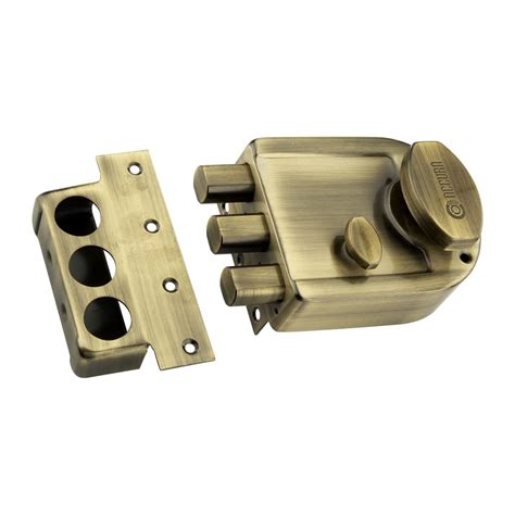 OCCURA Main Door Lock Tri Bolt with 4 Reversible Computer Brass Keys ...