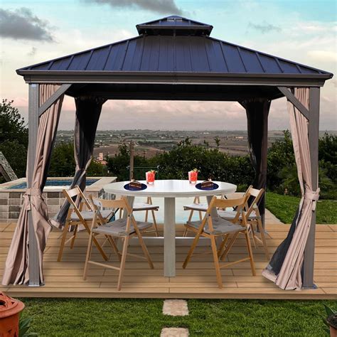 Amazon.com : Kozyard Caesar 10'x10' Hardtop Gazebo - Permanent Metal ...