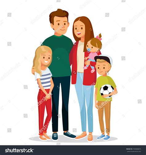 Happy Family Of 5 Clip Art: Over 71 Royalty-Free Licensable Stock ...