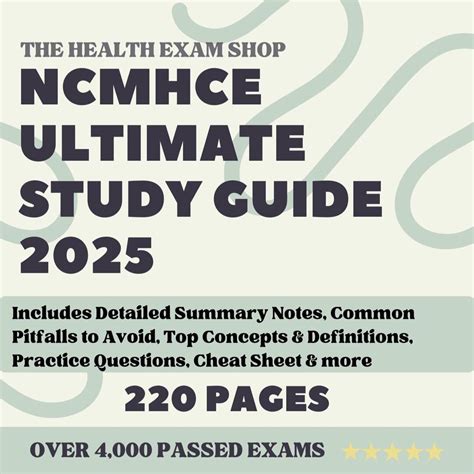 NCMHCE Study Guide: 220 Pages, Practice Exams & Definitions (digital ...