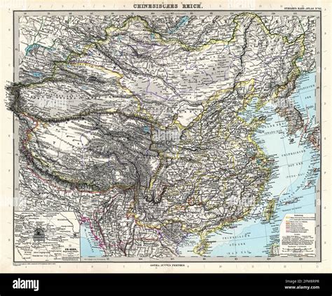 Vintage copper engraved map of China and Tibet from 19th century. All maps are beautifully ...