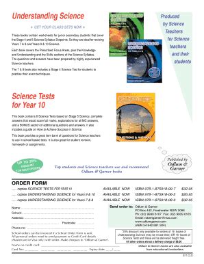 Fillable Online Understanding Science Science Tests for Year 10 - Odlum ...