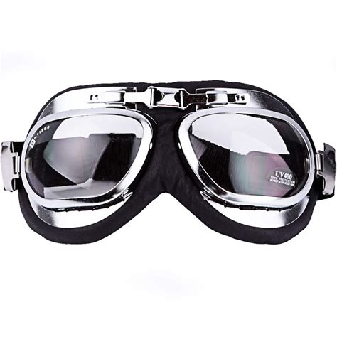 Aviator Pilot Motorcycle Helmet Goggles Flying Cruisers Leather Goggle ...