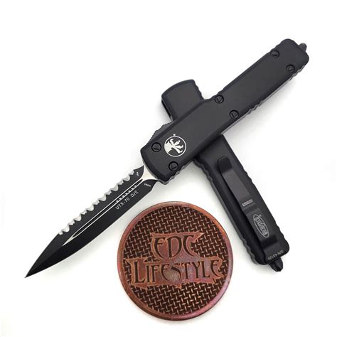 Microtech UTX-70 147-3T Double Edge Full Serrated Black Standard