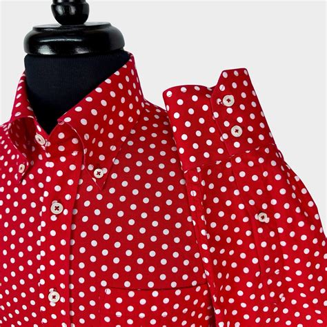 Red Classic Polka Dot Long Sleeves Shirt - Real Hoxton