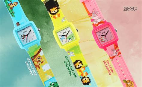 Zoop Analog Watch with White Dial & Green Strap for Girls Kids, from ...