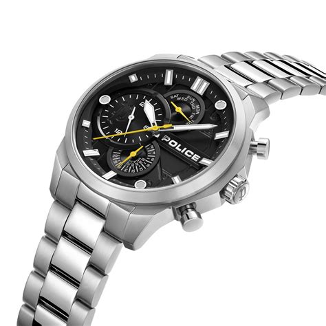 Buy Online Police Quartz Multifunction Black Dial Silver Stainless ...