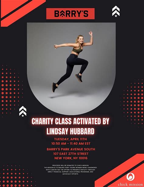 Barrys Charity Class Activated By Lindsay Hubbard, Barry's Park Avenue ...