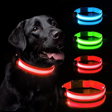 VSSHE Light Up Dog Collar, LED Flashing Dog Collar USB Rechargeable ...