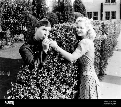 SWEATER GIRL, from left, Eddie Bracken, June Preisser, 1942 Stock Photo ...