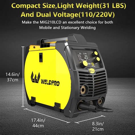 W Weldpro Weldpro 200 Amp MIG210LCD Dual Voltage 110V/220V 5 India | Ubuy
