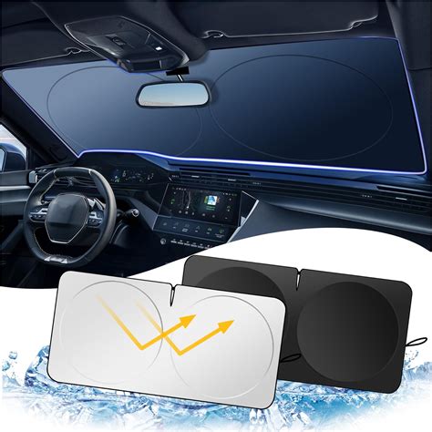 Amazon.com: Carleef Windshield Sun Shade with Opening, Super Insulated ...
