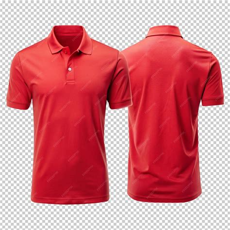 Red polo t shirt back and front on transparent background | Premium AI ...