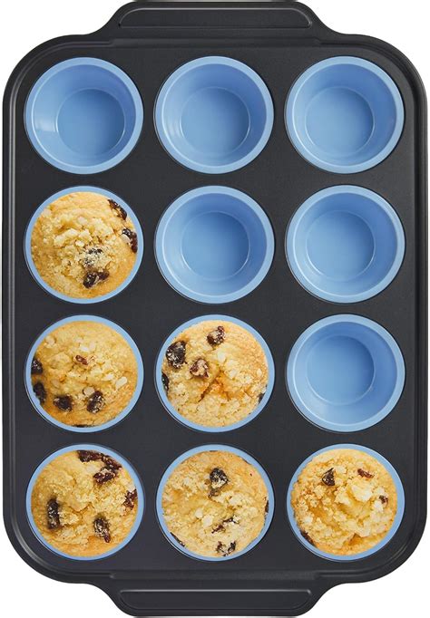 Amazon.com: BRONYPRO Silicone Muffin Pans for Baking with Metal Frame ...