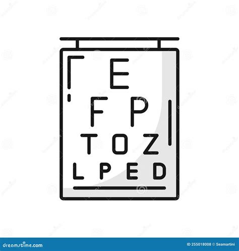 Eye Chart, Vision Test or Eyesight Exam, Optometry Stock Vector - Illustration of icon, health ...