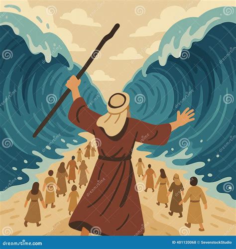 Exodus Of The Bible, Moses Splits The Red Sea And Crosses With The ...
