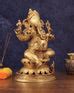 Buy Pure Brass Chola Style Ganesha Statue in golden Tone - 13 ...