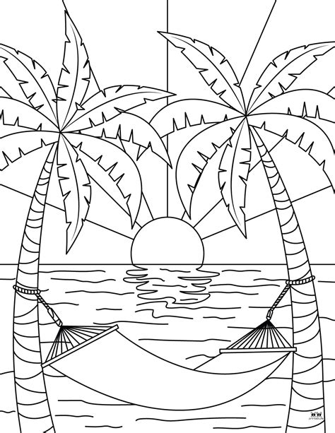 10 Beach Aesthetic Printable Coloring Pages | KoloringPages