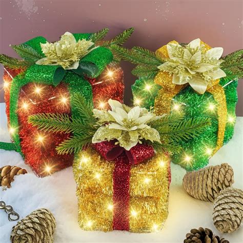 Krissing 3pcs Lighted Boxes for Christmas India | Ubuy