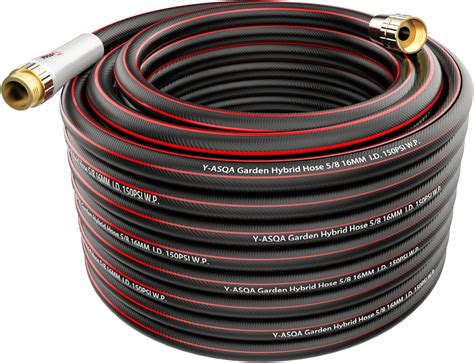 Amazon.com : Y-ASQA Garden Hose 75 Ft X 5/8 In. Heavy Duty Rubber Hose ...